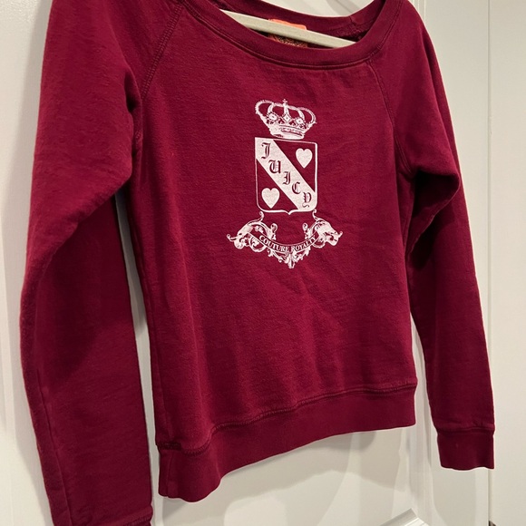 Juicy Couture Burgundy ‘Couture Royalty’ Cotton Sweatshirt, Women’s Small - Picture 3 of 12